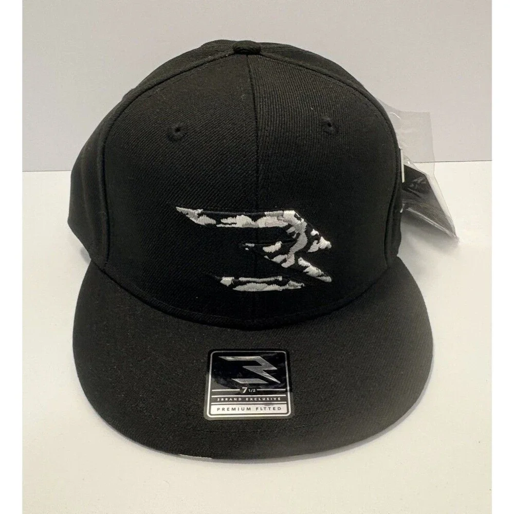 3Brand Camo Logo Black Hat Men’s 7 1/2 Lids Exclusive Special Edition Pins NWT